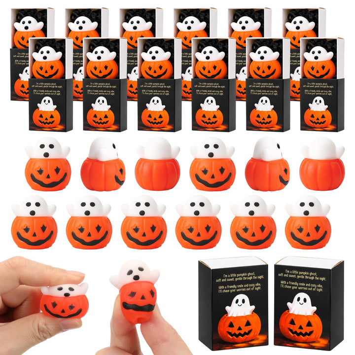 60 Sets Halloween Party Favors Ghost in Pumpkin Gifts Stuffers for Adults | Ghost in Pumpkin Stress Balls with Boxes, Bulk Halloween Trinkets, Office Classroom Prizes, for Coworkers Friends Students