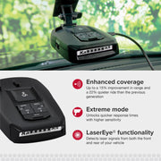 Cobra RAD 490i Laser Radar Detector, New Model with Long Range Detection | Bluetooth, Apple CarPlay and Android Auto Compatible, LaserEye Front and Rear Detection, DSP, Firmware Updatable