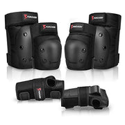 Adult&Kids Knee Pads Elbow Pads Wrist Guards 6 in 1 Protective Gear Set