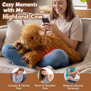 25" | 4.5 Pounds Highland Cow Weighted Stuffed Animals for Kid Adult, Microwavable Stuffed Animal Unscented, Cute Coolable Heatable Weighted Plush Warm Gifts for Christmas Birthday, Large Highland Cow