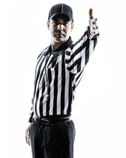 Geyoga 3 Pcs Halloween Referee Costume Set for Men Women | Adult Referee Shirt, Official Black and White Stripe Ref Umpire Jersey, Hat Whistle, Football Basketball, Sports Uniform