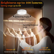daphomeu Motion Sensor Lights Indoor,6 Pack Wireless USB Rechargeable Cupboard Lights,Stick on Wall Night Light,Battery Operated for Stair Wardrobe Corridors Closet Under Cabinet Kitchen Puck Lights