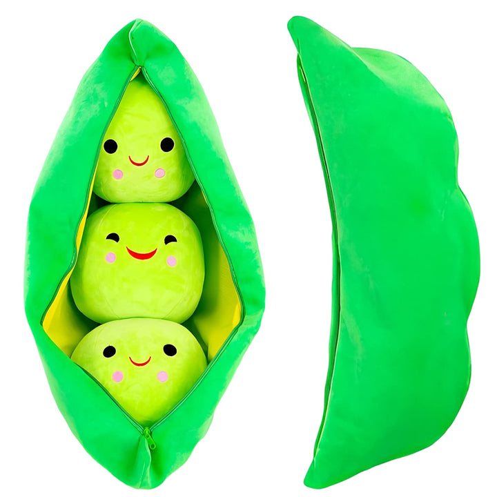 AOQI Peas in A Pod Plush Squishy Stuffed Toy Gift Green Beans 9.8in