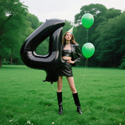 40 Inch Black Number 4 Balloons Foil Digital Helium Number Balloons | for 4th 14th 24 34 35 Birthday Anniversary Wedding Party Decorations,Jumbo Helium Balloon Giant Large Digital Balloon