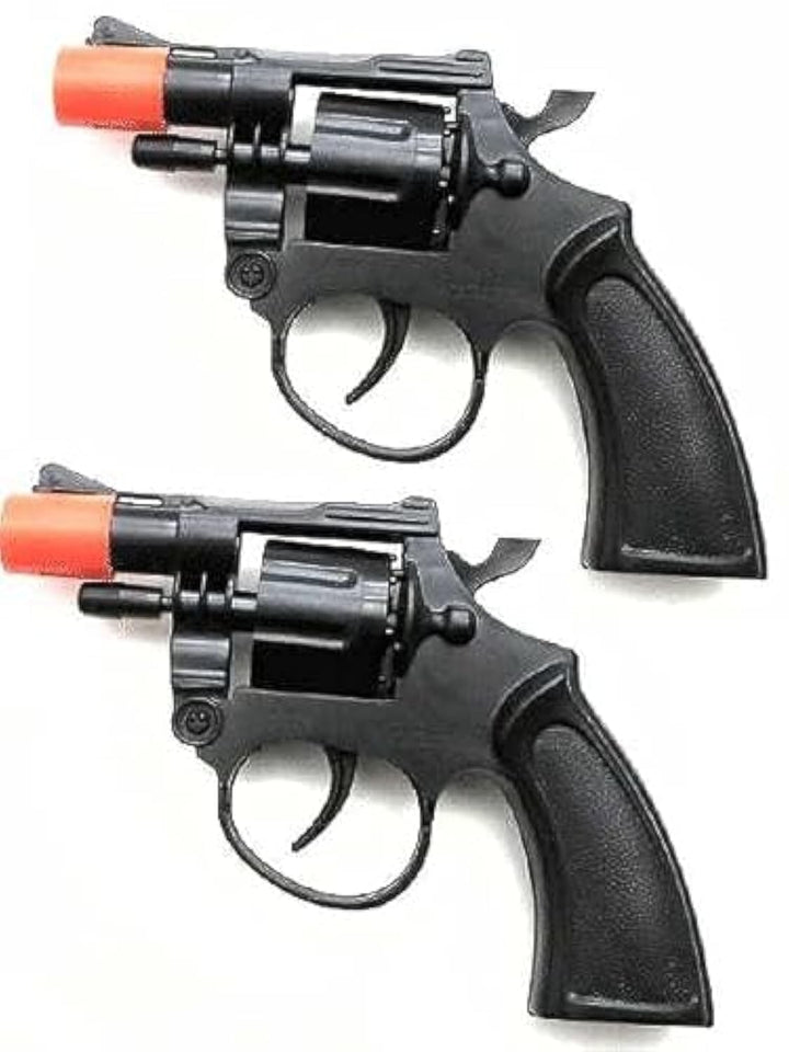 Toy Cap Gun: Set of 2 Police Style 38 Super Cap 8-Shot Revolvers
