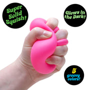 Schylling NeeDoh Nice Cube Glow - Squeeze Toy with a Super Solid Squish - Glows in The Dark - 2.25" Cube - Color May Vary (Pack of 1)