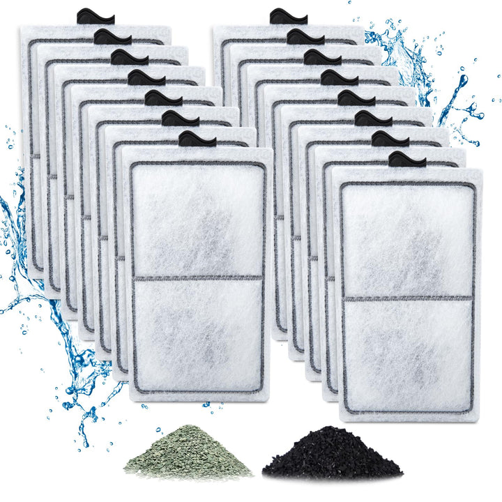 Zuqqony 15 Pack PF-S Filter Cartridges Compatible with Silenstream PF10 Power Filters, Remplacement Aquarium Carbon Cartridge with Zeolite
