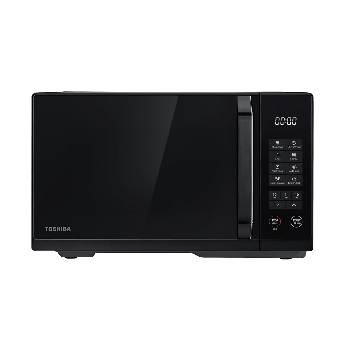Toshiba 23L Black Mirror Digital Grill Microwave, 900W Countertop Microwave with 1000W Grill, Combination Cooking with 11 Power Levels, Auto Menus, Chef Defrost, Timer, Mirrored Front, MW3-EG23PFI(MB)