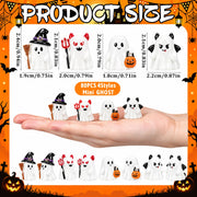 80Pcs Halloween Mini Ghosts Figurines 4 Styles Cute Miniatures Resin Decor