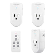 BN-LINK Wireless Remote Control Outlet Electrical Switch for Lights, Fans, Christmas Lights, Small Appliance, 100ft Long Range White (Learning Code, 3 Outlets +1 Remote) 1200W/10A, ETL & FCC Certified