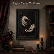 Black Framed Wall Art Gothic Vampire Canvas Print Dark Academia Moody Wine Glass Decor Picture Halloween Spooky Artwork for Living Room Bedroom 9x11 inch