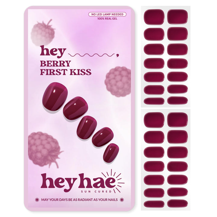 Heyhae Semi Cured Gel Nail Strips - Hey, Berry First Kiss