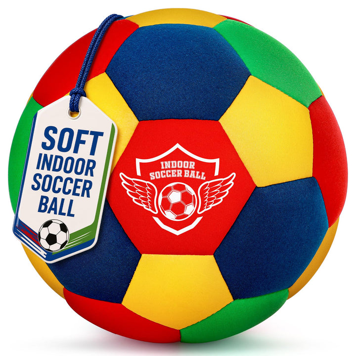 HopeRock Indoor Soccer Ball, Size 4, Soft Foam, for Kids 3-12 Years Old