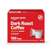 Amazon Brand - Happy Belly Dark Roast Coffee Pods, Compatible with Keurig 2.0 K-Cup Brewers, 100 Count