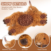 25" | 4.5 Pounds Highland Cow Weighted Stuffed Animals for Kid Adult, Microwavable Stuffed Animal Unscented, Cute Coolable Heatable Weighted Plush Warm Gifts for Christmas Birthday, Large Highland Cow